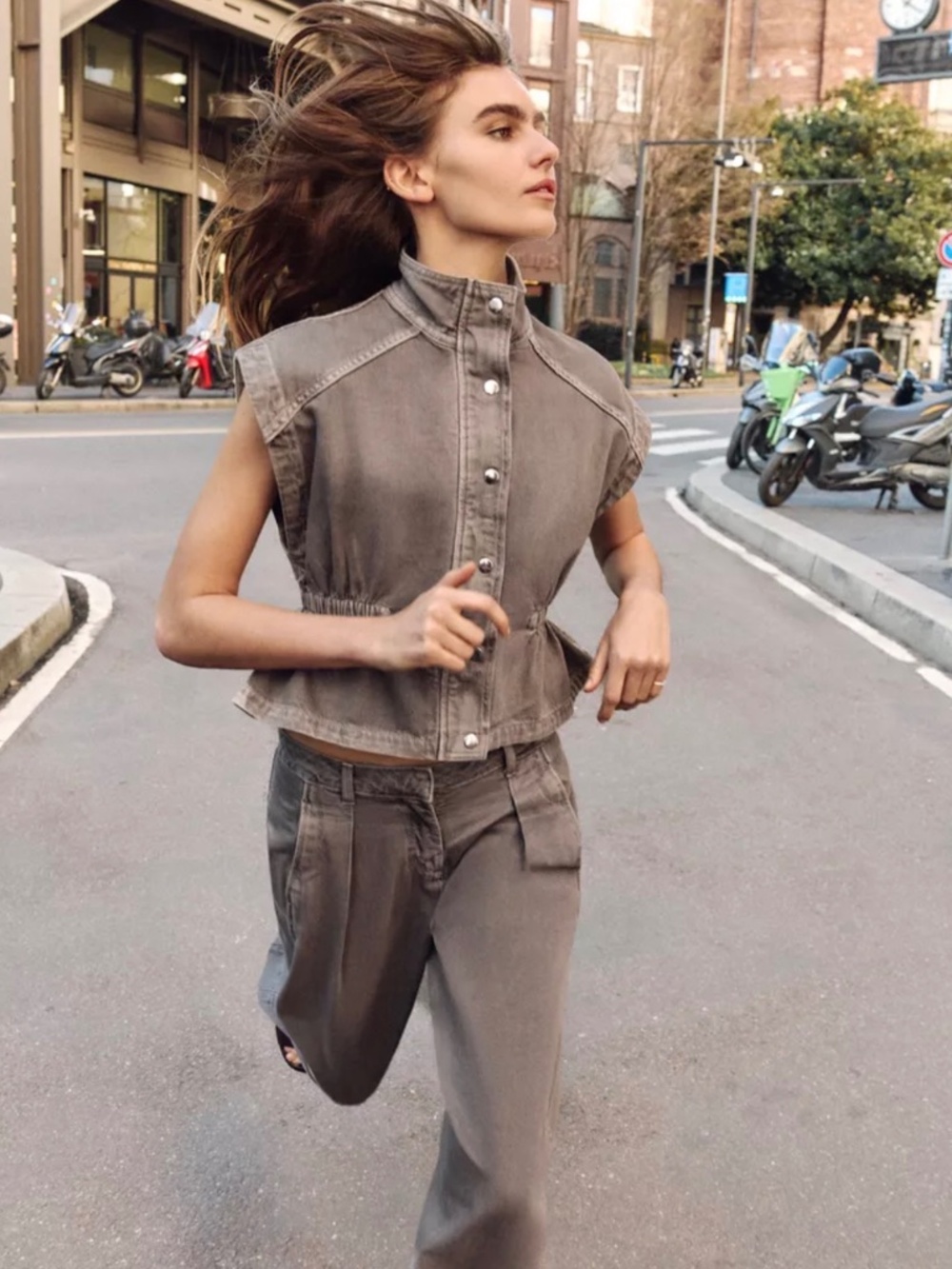 Zara Denim Vest and Pant SET Size Small